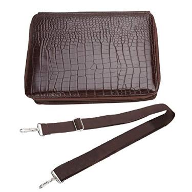 Imagem de Zerodis Portable Colored Pencil Storage Bag PU with 5 Layer Zipper for Colored Pencil Case 252‑Hole Large Capacity Art Painting Pen (Coffee)