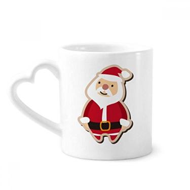 Imagem de Caneca de Natal Papai Noel festival de desenho animado caneca de café cerâmica copo de coração de vidro