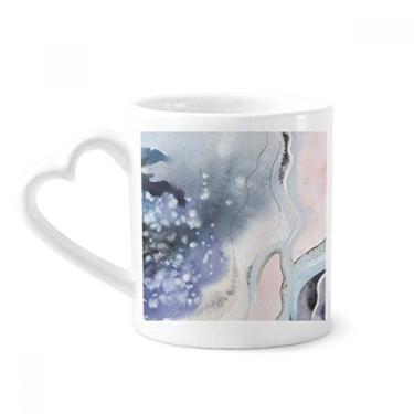 Imagem de Caneca de aquarela abstrata com tinta de sombreamento caneca de café cerâmica copo de coração de vidro