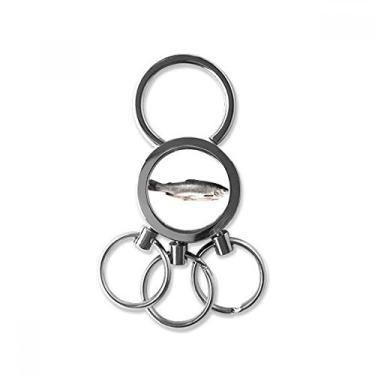 Imagem de Chaveiro de metal de aço inoxidável cinza fresco peixe oceano chaveiro de carro clipe presente, Multicor