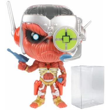 Imagem de POP Iron [Maiden] Eddie - Somewhere in Time Funko Vinyl Figure (Bundled with Compatible Box Protector Case), Multicolored, 3.75 inches