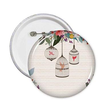 Imagem de Cage Flower Shelf Art Deco Presente Fashion Pins Emblema Botão Decoração Acessório 5 peças