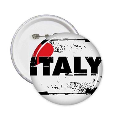 Imagem de I Love Italy Palavra Amor Coração Retângulo Alfinetes Emblema Emblema Acessório Decoração 5 peças