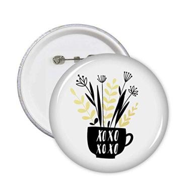 Imagem de XOXO Vaso de flores estilo alfinetes crachá botão redondo decoração de roupas 5 peças