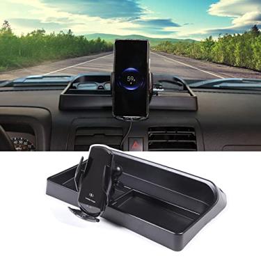 Imagem de PIUGILH Compatível com suporte de telefone H3 multifuncional suporte central console painel painel caixa organizadora para Hummer H3 2005-2009, ABS preto