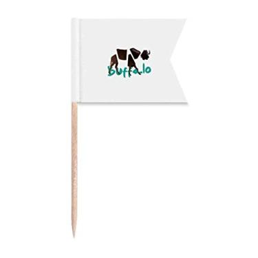 Imagem de Buffalo Body Rips Chifres Art Deco Presente Moda Palito Bandeiras Marcação para Bolo Festa Prato de Queijo