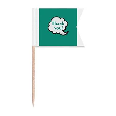 Imagem de Daily Language Chat Thanks Care Bandeiras de palito de dente Marcação de rotulagem para bolo de festa Prato de queijo