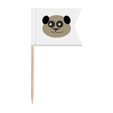 Imagem de Bandeiras de palito de dente marrom adorável animal gordo para marcação de etiquetas para bolo de festa comida prato de queijo