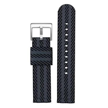 Imagem de JWTPRO Pulseira de relógio de nylon tecida moda para Omega Seahorse 300 lona engrossada pulseira esportiva 18mm 20mm 22mm 24mm (cor: preto cinza prata, tamanho: 24mm)
