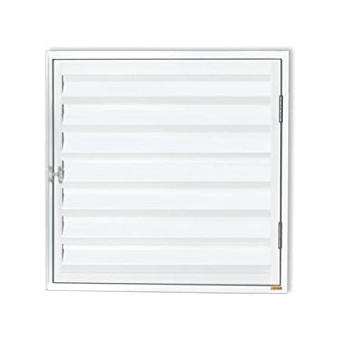 Imagem de Porta de Alumínio Abrigo 60x60cm para Água e Gás 1 Folha com Ventilação Anodizado Brilhante Brimak Branco