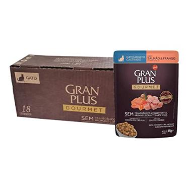 Imagem de Granplus Ração Úmida Granplus Gourmet Gatos Castrados Salmão E Frango 85G - Pack Com 18 Unidades