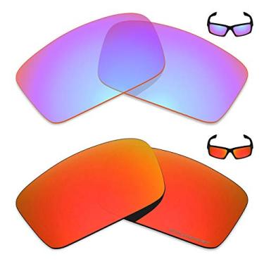 Imagem de Mryok+ 2 pares de lentes polarizadas de substituição para óculos de sol Oakley Twitch – Rosa cobalto/vermelho fogo