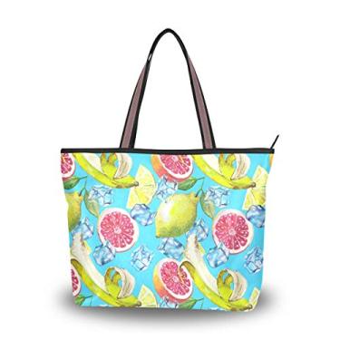Imagem de ColourLife Bolsa de ombro com alça superior de frutas com cubo de gelo, bolsa de ombro para mulheres e meninas, Multicolorido., Medium