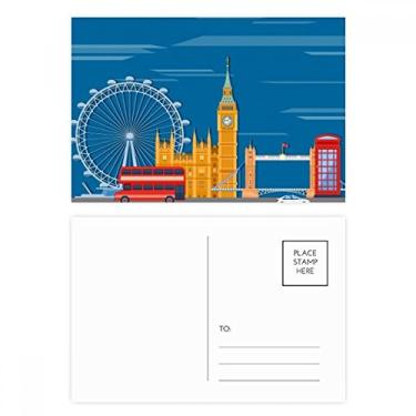 Imagem de London Eye Double Decker Buses Graffiti Conjunto de cartões postais de aniversário cartão de agradecimento