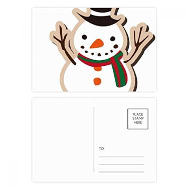 Imagem de Conjunto de cartões postais de Natal com boneco de neve e cartão de agradecimento