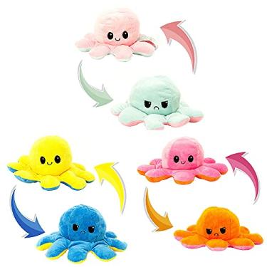 Imagem de Pelúcia Polvo do Humor Reversível 20cm Cores Sortidas, BBR Toys