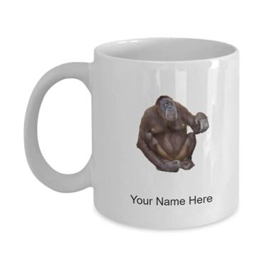 Imagem de Caneca personalizada de orangotango, copo de café orangotango, ideia de presente de orangotango, copo personalizado de orangotango, caneca de café de 325 ml