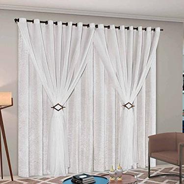 Imagem de Cortina Cetim Voil com Presilhas Cecília para Sala Quarto 3,00x2,50