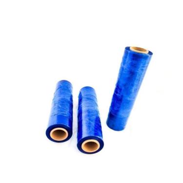 Imagem de Kit 20Kg 4 Bobina Filme Stretch Azul Manual 50Cm X 0,03