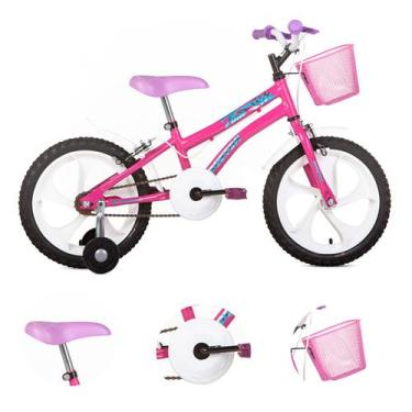 Imagem de Bicicleta Infantil Bike Tina Aro16 - Houston 4-6 Anos Rosa Com Cesta