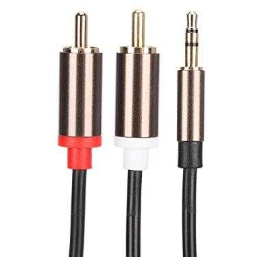 Imagem de Cabo de áudio 2 Em 1 Macho de 3,5 Mm para para Telefone, Computador, Subwoofer Com Todos Os Condutores de Cobre e Revestimento de Liga de Alumínio (2 m / 6,6 pés)