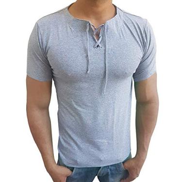 Imagem de Camiseta Bata Viscose Com Elastano Manga Curta tamanho:g;cor:cinza claro