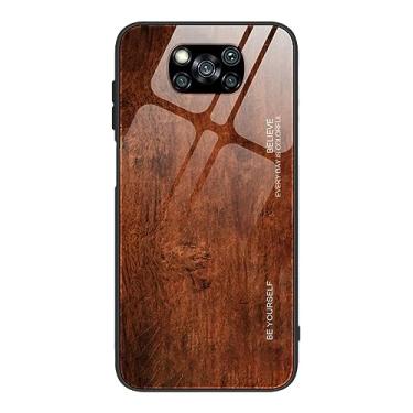 Imagem de Capa de telefone de vidro de grão de madeira para xiaomi poco x4 x5 pro f4 f3 m3 pro m5 macio pára-choques caso à prova de choque, 02, para poco f4