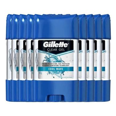 Imagem de Kit Desodorante Gillette Clear Gel Cool Wave 82g - 9 Unidades