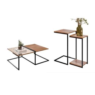 Imagem de Conjunto Mesa de Centro e Mesas Laterais Taiwan Demolição Preto