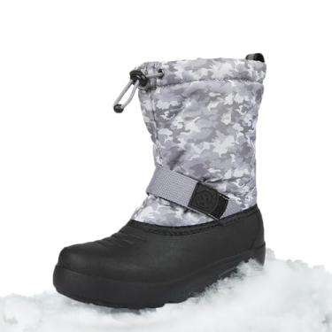 Imagem de Northside Bota de neve de inverno para meninos e meninas pequenas e crianças grandes com isolamento congelado, Cinza/Camuflagem, 7 Toddler