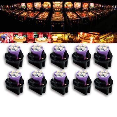 Imagem de PA LED 10PCS #555 T10 LED Pinball Machine Lights 6.3V 4SMD + Bulb Socket Twist Lock Wedge Instrument Base (Purple)