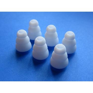 Imagem de Conjunto de 6 fones de ouvido intra-auriculares de substituição com flange tripla e brancos, compatíveis com Audio-Technica CK Series, CKS Series, CKM Series, CKL Series, CKF Series e ANC Series