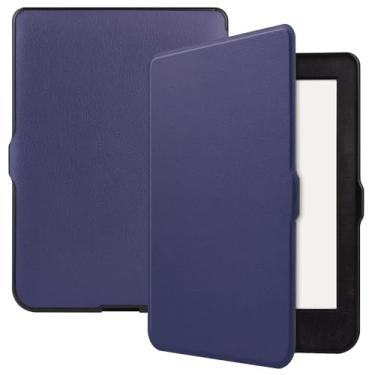 Imagem de ZZOUGYY Capa E-Reader para Kobo Nia 6" (versão 2020), ultrafina e leve com função hibernar/despertar automática, capa de couro fólio para E-Book Kobo Nia 2020 (azul escuro)