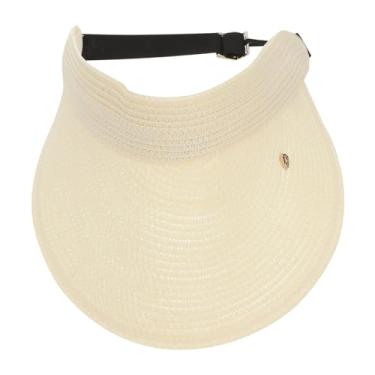 Imagem de USHOBE 1 Unidade chapéu viseiras de sol de palha dobráveis palha artesanal boné de praia de viagem bonés femininos boné de praia de verão ajustável visor solar mascarar Mãe Canudo