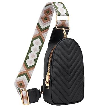 Imagem de KKXIU Pochete pequena de couro para mulheres, bolsa transversal para celular, bolsa de ombro para viagem, presentes para adolescentes, C - preto, Small, Pochete feminina