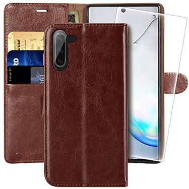 Imagem de MONASAY Capa tipo carteira para Galaxy Note 10, [bloqueio RFID] Capa de celular de couro com suporte para cartão de crédito para Samsung Galaxy Note 10 6,3 polegadas Castanho