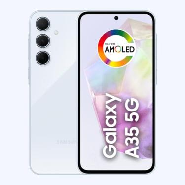Imagem de Samsung Galaxy A35 5G, Câmera Tripla Traseira de até 50MP, Selfie de 13MP, Nightography, Apagador de objetos, Design em vidro, IP67, Tela Super AMOLED de 6.6" 120Hz Vision Booster, 256GB - Azul Claro