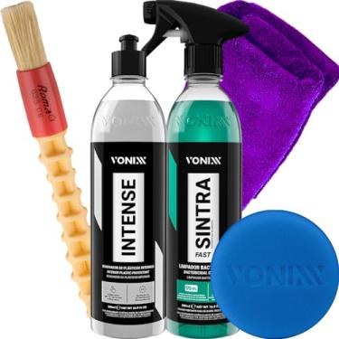 Imagem de Kit Limpador e Revitalizador para Plásticos Internos Sintra Intense Com Pano aplicador e Pincel