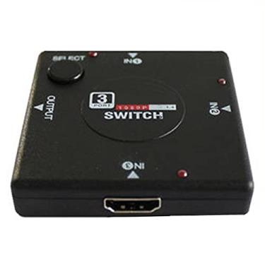 Imagem de CNmuca Mini Switcher compatível com HDMI 3 dispositivos para 1 TV Switch Box Seletor de 3 vias 1080P 3 em 1 saída compatível com HDMI Splitter Suporte 3D preto