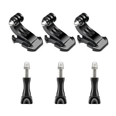 Imagem de Haoyou Kit de montagem de fivela J-Hook resistente à ferrugem compatível com GoPro, suporte de gancho em J de superfície vertical e parafusos de polegar longos para Gopro Hero 12 11 10 9 8 7 6 5 4 3+