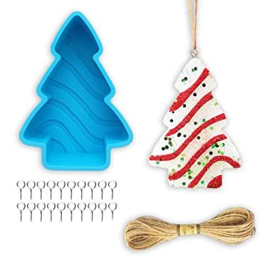 Imagem de Molde de silicone para freshie de árvore de Natal, molde de silicone para frescor de carro Rifanda para contas aromáticas, frescos, carros, cera de sabonete, molde de gesso para artesanato de resina epóxi DIY, decoração de casa de Natal