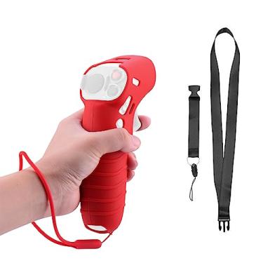 Imagem de XINANEE Capa protetora para DJI RC Motion 2, DJI Avata/DJI FPV capa de silicone para controle remoto com cordões de pulso e alça de pescoço (vermelho)