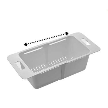 Imagem de BeyondNice Cesto de coador sobre a pia - lavar legumes e frutas, escorra macarrão cozido e pratos secos - engrossar coadores e escorredores extensíveis de alimentos (branco, tamanho grande_queen)