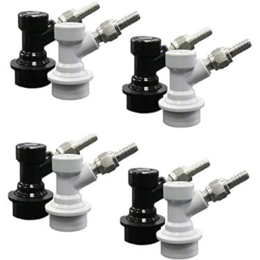 Imagem de LUCKEG Corny Keg MFL Conjunto de bloqueio de bola de desconexão rápida com porca giratória de aço inoxidável para sistema de barril de cerveja caseiro (Pacote com 8)