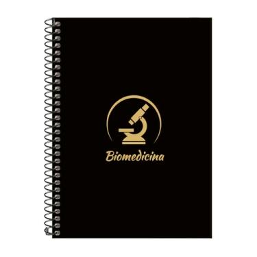 Imagem de Caderno Colegial 1 Matéria Profissões Biomedicina (Preto e Gold)