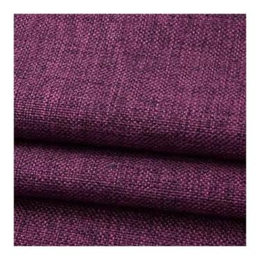 Imagem de Costura e Tecido Tecido De Linho De Cor Sólida 1 Jarda, Tecido De Estofamento Diy Para Cadeiras, Sofá, Cortinas De Toalha De Mesa, Pano De Linho Macio E Espesso, Lavável À Máquina (Color : Purple, S