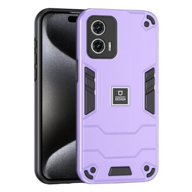 Imagem de Capa de celular compatível com Motorola Moto G24, compatível com Motorola Moto G04 XT2421-2 / Moto G24 XT2423-1 capa protetora de camada dupla TPU + PC à prova de queda roxa