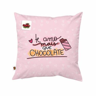 Imagem de Almofada 40x40 Te Amo Mais Que Chocolate Presente Dia dos Namorados