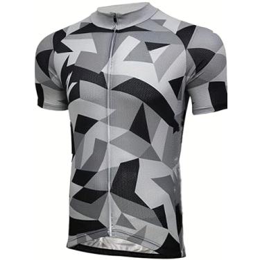 Imagem de Camiseta masculina de manga curta para ciclismo e ciclismo com 3 bolsos traseiros, Bqxf-0118, GG