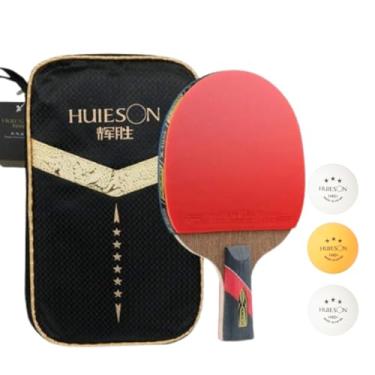 Imagem de Raquete Tênis de Mesa Ping Pong Huieson 6 Estrelas Classineta Carbono Profissional + Capa Raqueteira + 3 Bolas 3 Estrelas Oficiais